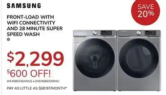 Goemans Appliances Samsung with 28 minute super speed wash offer