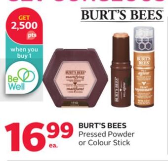 Rexall Burt's bees pressed powder or colour stick offer
