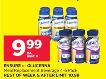 Rexall Ensure or glucerna meal replacement beverage offer