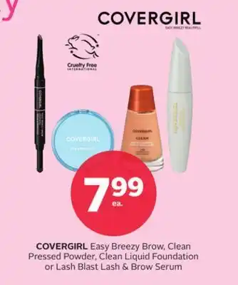 Rexall Covergirl easy breezy brow, clean pressed powder, clean liquid foundation or lash blast lash & brow serum offer