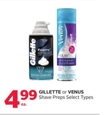 Rexall Gillette or venus shave preps offer