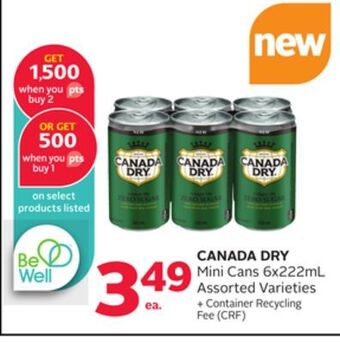 Rexall Canada dry mini cans offer
