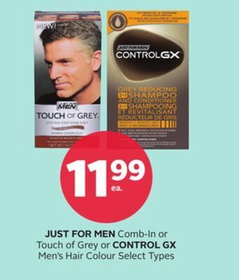 Rexall Just for men comb-in or touch of grey or control gx men's hair colour offer