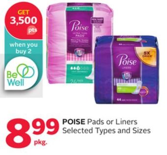 Rexall Poise pads or liners offer