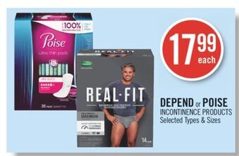 Shoppers Drug Mart Depend or poise incontinence products offer