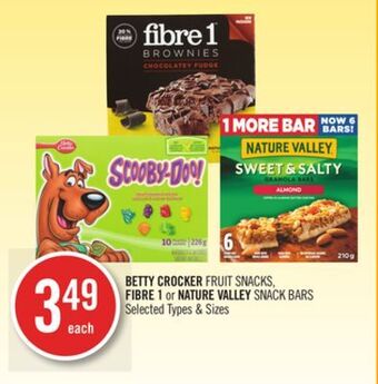 Shoppers Drug Mart Betty crocker fruit snacks, fibre or nature valley snack bars offer
