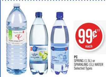 Shoppers Drug Mart Pc spring (1.5l) or sparkling (1l) water offer
