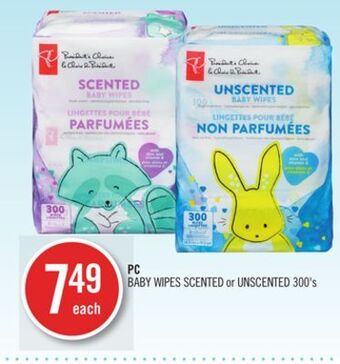 Shoppers Drug Mart Pc baby wipes scented or unscented offer