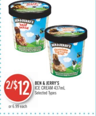Shoppers Drug Mart Ben & jerry's ice cream offer