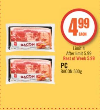 Shoppers Drug Mart Pc bacon offer