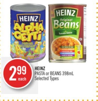 Shoppers Drug Mart Heinz pasta or beans offer