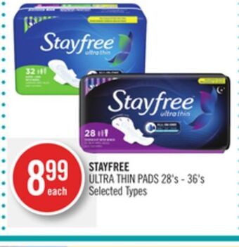 Shoppers Drug Mart Stayfree ultra thin pads offer