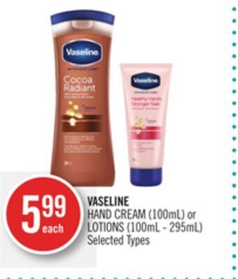 Shoppers Drug Mart Vaseline hand cream (100ml) or lotions (100ml - 295ml) offer