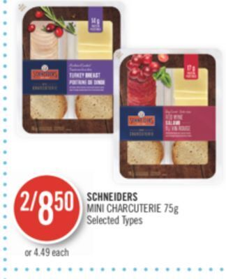 Shoppers Drug Mart Schneiders mini charcuterie 75g offer