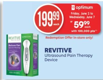 Shoppers Drug Mart Revitive  ultrasound pain therapy device offer