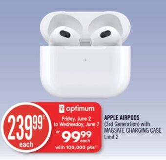 Shoppers Drug Mart Apple airpods (3rd generation) with magsafe charging case offer
