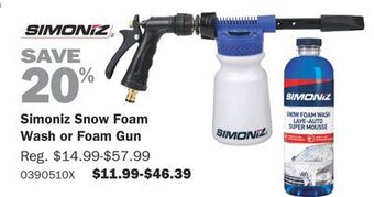 PartSource Simoniz snow foam wash or foam gun offer