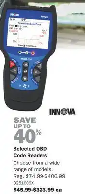 PartSource Selected obd code readers offer