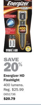 PartSource Energizer hd flashlight offer