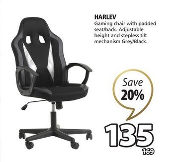 JYSK Harlev gaming chair with padded seat/back offer