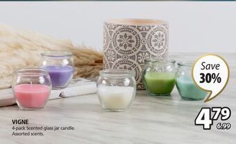 JYSK Vigne 4-pack scented glass jar candle offer