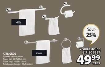 JYSK Atte/groe 3-pieces bathroom set offer