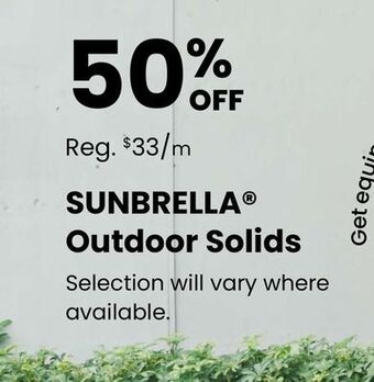 Fabricland Sunbrella® outdoor solids offer