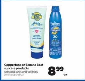 Real Canadian Superstore Coppertone or Banana Boat suncare products offer