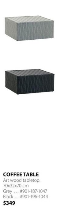 JYSK COFFEE TABLE Art wood tabletop. 70x32x70 cm Grey & Black offer