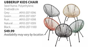 JYSK UBBERUP KIDS CHAIR Steel frame. Polyethylene. 51x61x68 cm offer