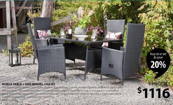 JYSK KUBUS TABLE + SAN MIGUEL CHAIRS offer