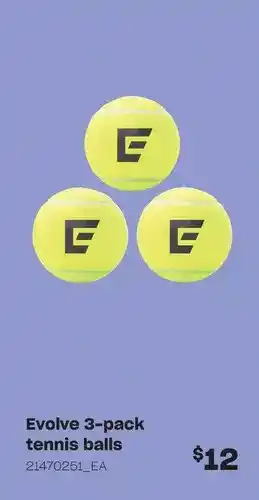 Independent Grocer Evolve 3-pack tennis balls offer