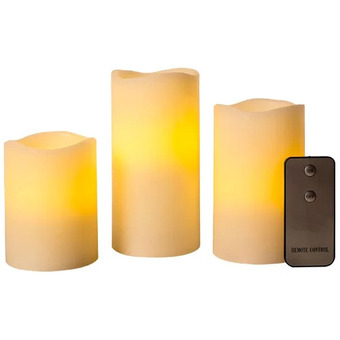 JYSK CHARLETAN LED candle set of 3 offer
