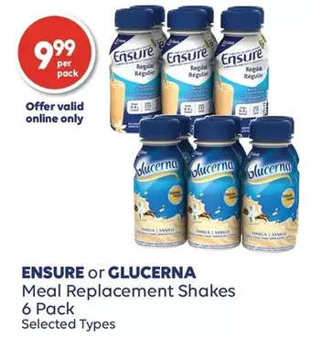 Wellwise by Shoppers Ensure or glucerna meal replacement shakes offer