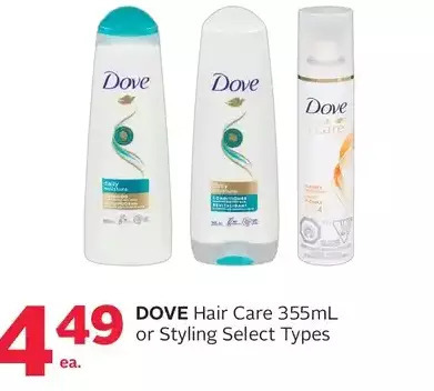 Rexall Dove hair care or styling offer
