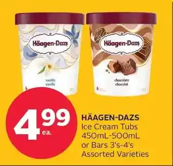 Rexall Häagen-dazs ice cream tubs or bars offer