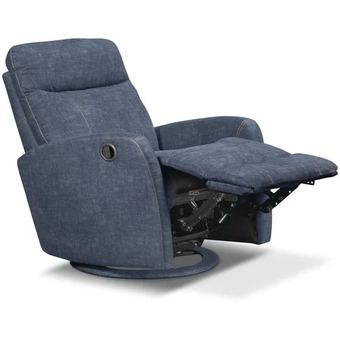 The Brick Jeffery velvet swivel glider recliner - indigo offer