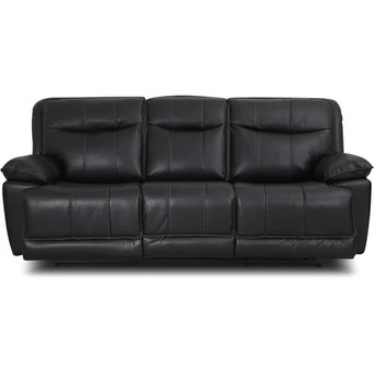 The Brick Matt leather-look fabric reclining sofa - black offer