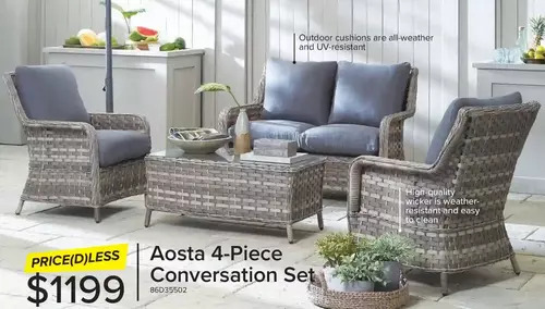 Leon's Aosta 4-piece conversation set offer
