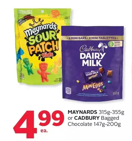 Rexall Maynards or cadbury bagged chocolate offer