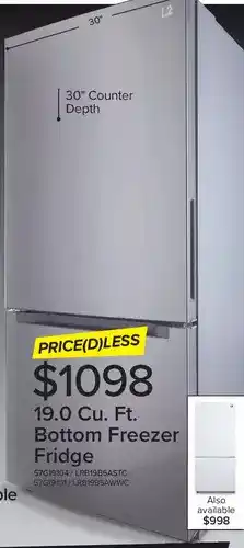 Leon's L2 19.0 cu. ft. bottom freezer fridge offer