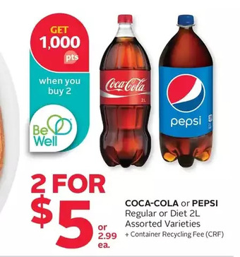 Rexall Coca-cola or pepsi regular or diet offer