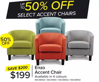 Leon's Enzo accent chair offer