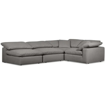 The Brick Eclipse 4-piece linen-look fabric modular sectional - slate offer