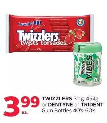 Rexall Twizzlers or dentyne or trident gum bottles offer