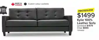 Leon's Kylie 100% leather sofa offer