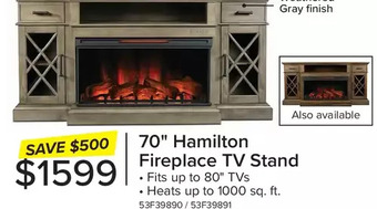 Leon's 70 hamilton fireplace tv stand offer