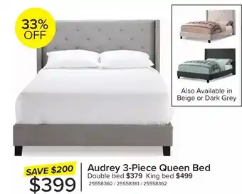 Leon's Audrey 3-piece queen bed | double bed | king bed offer