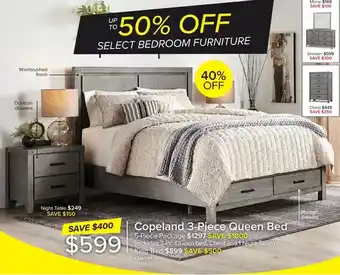 Leon's Copeland 3-piece queen bed | 5-piece package | king bed | night table | mirror | dresser | chest offer