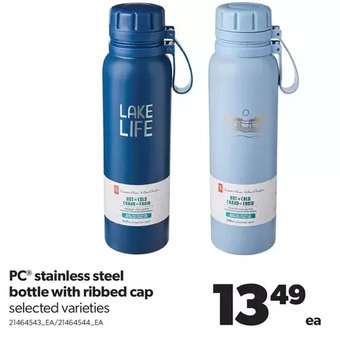 Real Canadian Superstore Pc stainless steel bottle with ribbed cap offer